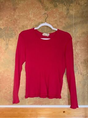 Casual Connection ~ Red Ribbed Longsleeve